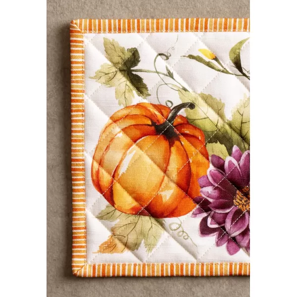 imageMaison d Hermine Pot Holder 100 Cotton Heat Resistant Potholders 8 Inch x 8 Inch Hot Pads with Loop BBQ Cooking Grilling Microwave Crystal Star  ThanksgivingChristmas17  Pumpkin Garden  Cloudy Cream