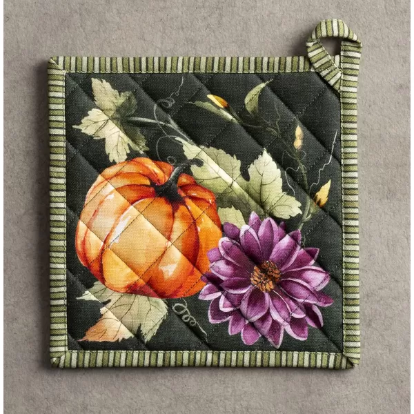 imageMaison d Hermine Pot Holder 100 Cotton Heat Resistant Potholders 8 Inch x 8 Inch Hot Pads with Loop BBQ Cooking Grilling Microwave Crystal Star  ThanksgivingChristmas9  Pumpkin Garden  Dark Green