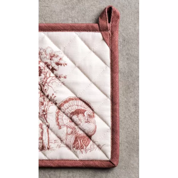 imageMaison d Hermine Pot Holder 100 Cotton Heat Resistant Potholders 8 Inch x 8 Inch Hot Pads with Loop BBQ Cooking Grilling Microwave Crystal Star  ThanksgivingChristmas42  Holy Jouy  Brown