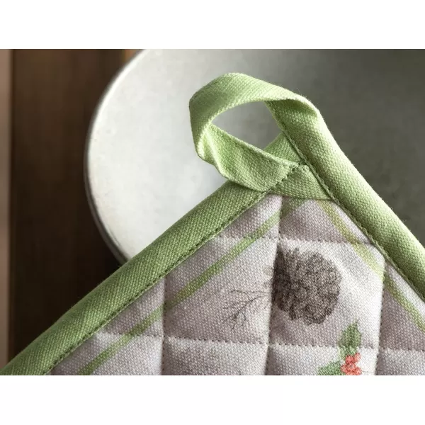 imageMaison d Hermine Pot Holder 100 Cotton Heat Resistant Potholders 8 Inch x 8 Inch Hot Pads with Loop BBQ Cooking Grilling Microwave Crystal Star  ThanksgivingChristmas31  Christmas Dew