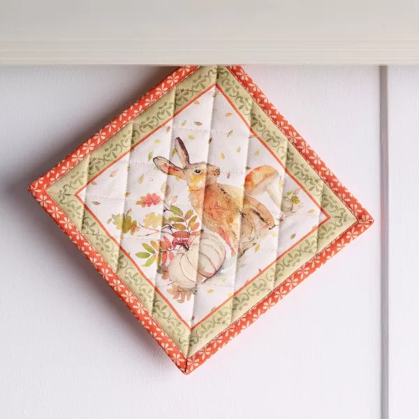 imageMaison d Hermine Pot Holder 100 Cotton Heat Resistant Potholders 8 Inch x 8 Inch Hot Pads with Loop BBQ Cooking Grilling Microwave Crystal Star  ThanksgivingChristmas46  Pumpkin Passion