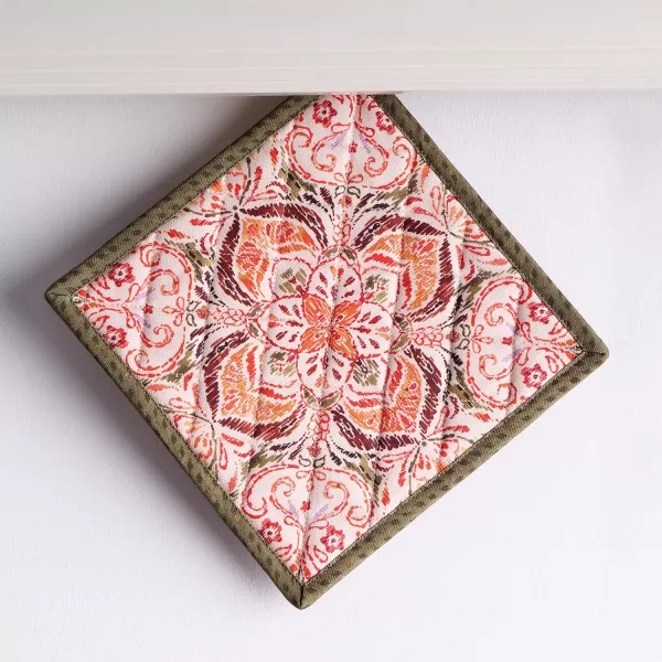 imageMaison d Hermine Pot Holder 100 Cotton Heat Resistant Potholders 8 Inch x 8 Inch Hot Pads with Loop BBQ Cooking Grilling Microwave Crystal Star  ThanksgivingChristmas16  Damask
