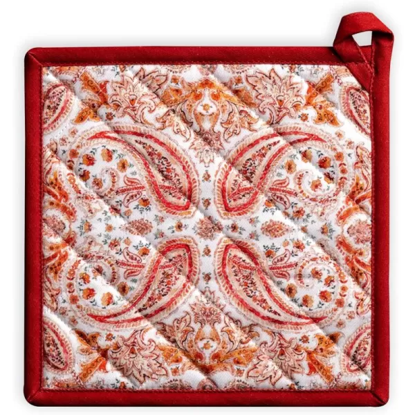 imageMaison d Hermine Pot Holder 100 Cotton Heat Resistant Potholders 8 Inch x 8 Inch Hot Pads with Loop BBQ Cooking Grilling Microwave Crystal Star  ThanksgivingChristmas10  Orient