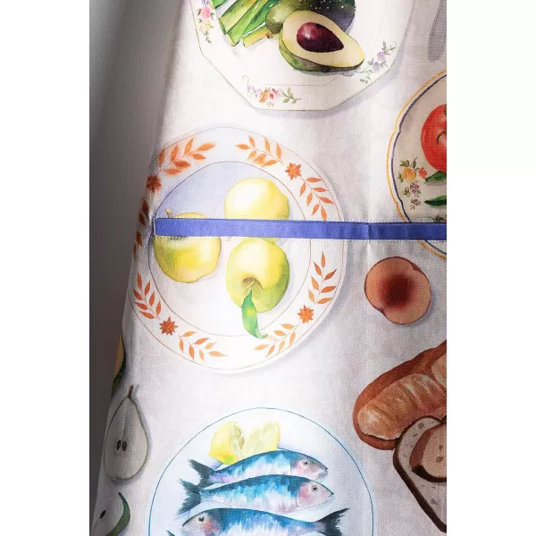 imageMaison d Hermine 100 Cotton Kitchen Apron with an Adjustable Neck with Long Ties for Women Men Chef10  Gourmand
