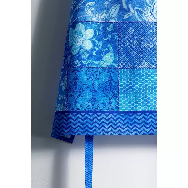 imageMaison d Hermine 100 Cotton Kitchen Apron with an Adjustable Neck with Long Ties for Women Men Chef12  Indigo Love