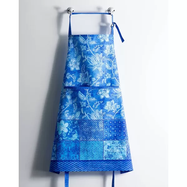 imageMaison d Hermine 100 Cotton Kitchen Apron with an Adjustable Neck with Long Ties for Women Men Chef12  Indigo Love