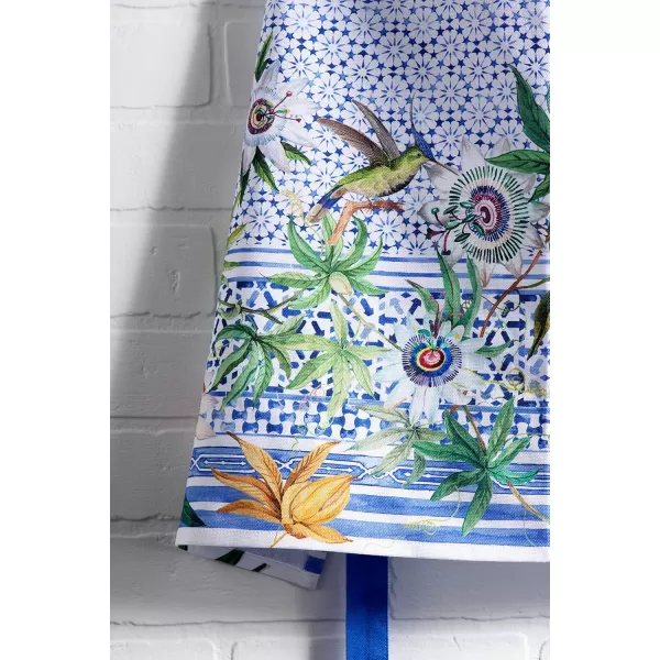 imageMaison d Hermine 100 Cotton Kitchen Apron with an Adjustable Neck with Long Ties for Women Men Chef13  Passiflora