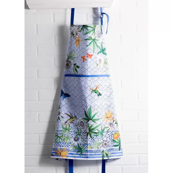 imageMaison d Hermine 100 Cotton Kitchen Apron with an Adjustable Neck with Long Ties for Women Men Chef13  Passiflora