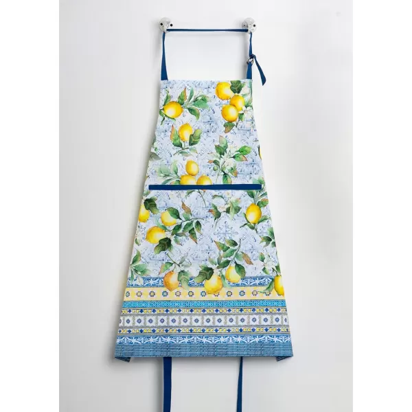 imageMaison d Hermine 100 Cotton Kitchen Apron with an Adjustable Neck with Long Ties for Women Men Chef14  Citrus
