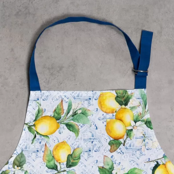 imageMaison d Hermine 100 Cotton Kitchen Apron with an Adjustable Neck with Long Ties for Women Men Chef14  Citrus