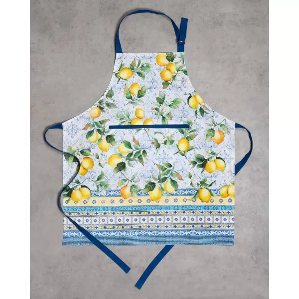 imageMaison d Hermine 100 Cotton Kitchen Apron with an Adjustable Neck with Long Ties for Women Men Chef14  Citrus
