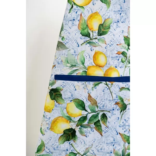 imageMaison d Hermine 100 Cotton Kitchen Apron with an Adjustable Neck with Long Ties for Women Men Chef14  Citrus
