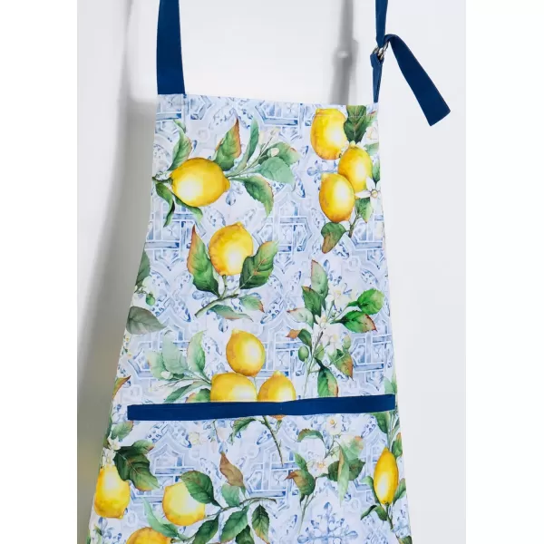 imageMaison d Hermine 100 Cotton Kitchen Apron with an Adjustable Neck with Long Ties for Women Men Chef14  Citrus