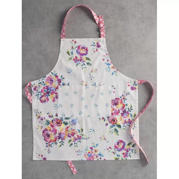 imageMaison d Hermine 100 Cotton Kitchen Apron with an Adjustable Neck with Long Ties for Women Men Chef16  Rose Garden