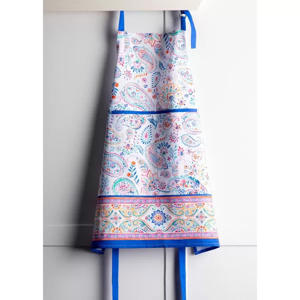imageMaison d Hermine 100 Cotton Kitchen Apron with an Adjustable Neck with Long Ties for Women Men Chef17  Indian Floral