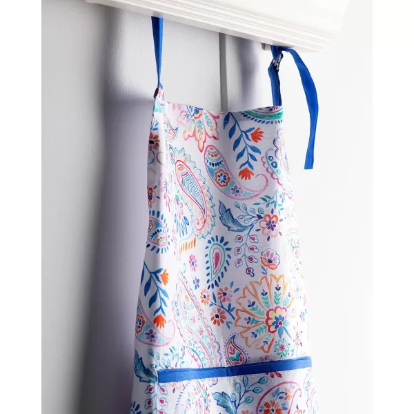 imageMaison d Hermine 100 Cotton Kitchen Apron with an Adjustable Neck with Long Ties for Women Men Chef17  Indian Floral