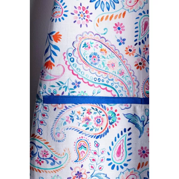 imageMaison d Hermine 100 Cotton Kitchen Apron with an Adjustable Neck with Long Ties for Women Men Chef17  Indian Floral