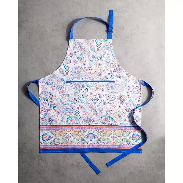 imageMaison d Hermine 100 Cotton Kitchen Apron with an Adjustable Neck with Long Ties for Women Men Chef17  Indian Floral