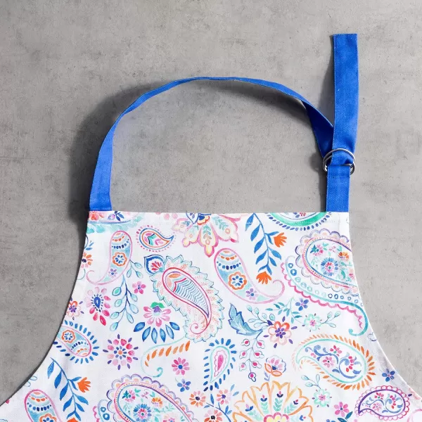 imageMaison d Hermine 100 Cotton Kitchen Apron with an Adjustable Neck with Long Ties for Women Men Chef17  Indian Floral