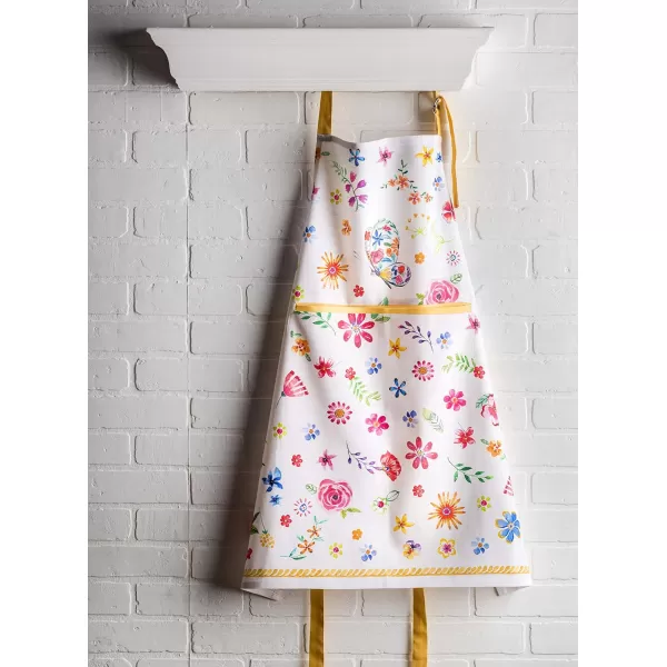 imageMaison d Hermine 100 Cotton Kitchen Apron with an Adjustable Neck with Long Ties for Women Men Chef19  Happy Florals  Sweety