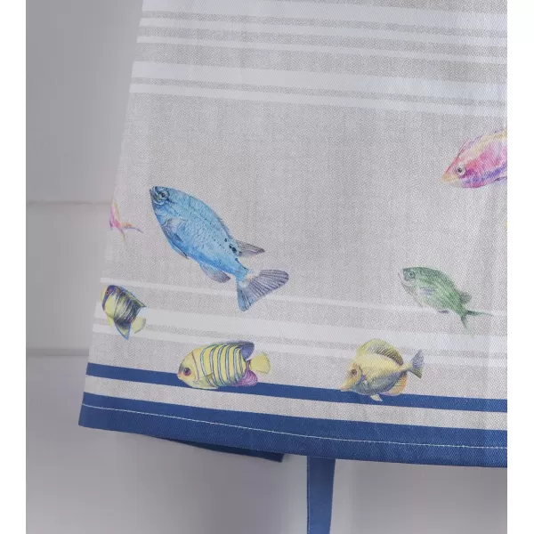 imageMaison d Hermine 100 Cotton Kitchen Apron with an Adjustable Neck with Long Ties for Women Men Chef24  Poisson