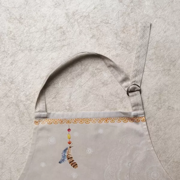 imageMaison d Hermine 100 Cotton Kitchen Apron with an Adjustable Neck with Long Ties for Women Men Chef3  Ibiza  Beige