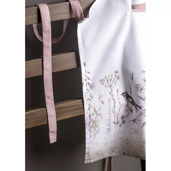 imageMaison d Hermine 100 Cotton Kitchen Apron with an Adjustable Neck with Long Ties for Women Men Chef5  Meadow Florals  Brown