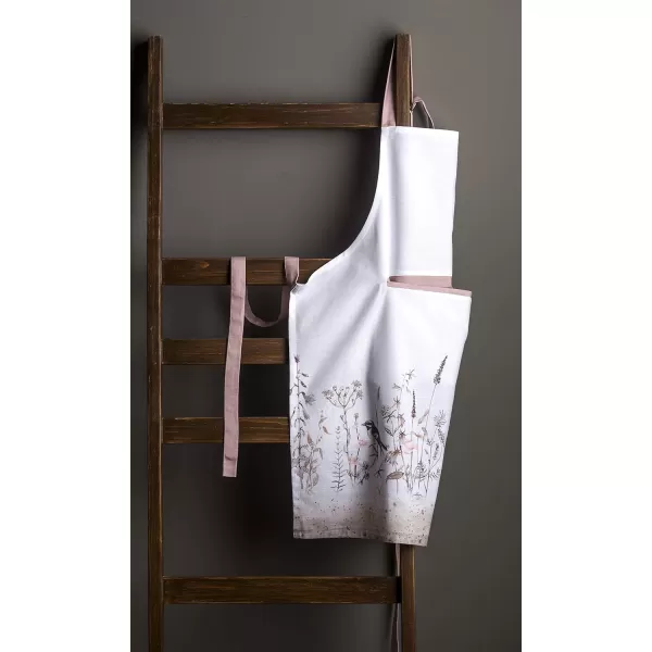imageMaison d Hermine 100 Cotton Kitchen Apron with an Adjustable Neck with Long Ties for Women Men Chef5  Meadow Florals  Brown