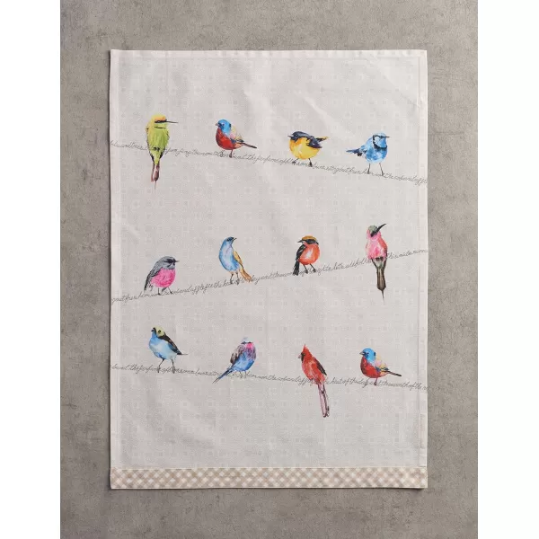 imageMaison d Hermine Dish Towels 100 Cotton Kitchen Towels Absorbent Dishcloth for Home Kitchen Dining Cocktail Parties ampamp Camping Marquise  SpringSummer Set of 301  Birdies on Wire