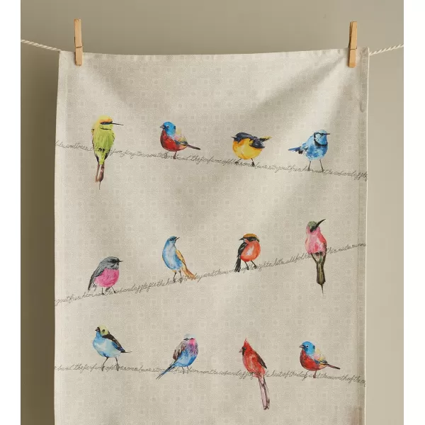 imageMaison d Hermine Dish Towels 100 Cotton Kitchen Towels Absorbent Dishcloth for Home Kitchen Dining Cocktail Parties ampamp Camping Marquise  SpringSummer Set of 301  Birdies on Wire