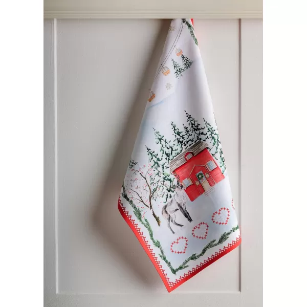 imageMaison d Hermine Kitchen Towel 100 Cotton Quick Dry Cleaning Dishtowel for Gifts Dining Home Wedding Banquet Buffet Equinoxe  Grey  ThanksgivingChristmas Set of 324  Rural Xmas