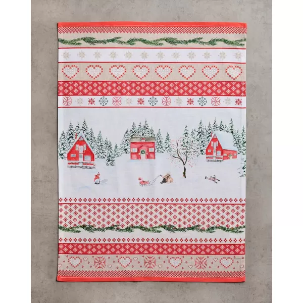 imageMaison d Hermine Kitchen Towel 100 Cotton Quick Dry Cleaning Dishtowel for Gifts Dining Home Wedding Banquet Buffet Equinoxe  Grey  ThanksgivingChristmas Set of 324  Rural Xmas