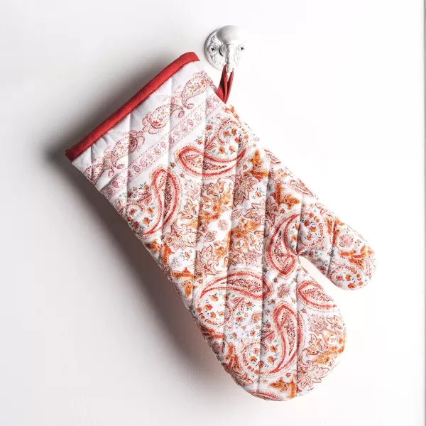 imageMaison d Hermine Oven Glove 100 Cotton 7 Inch x 13 Inch with Loop Heat Resistant BBQ Cooking Baking Grilling Microwave Barbeque Kelim  Infinity  ThanksgivingChristmas10  Orient