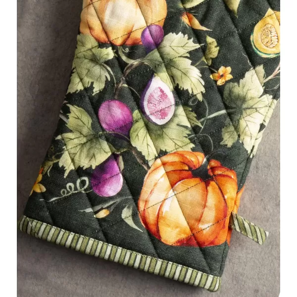 imageMaison d Hermine Oven Glove 100 Cotton 7 Inch x 13 Inch with Loop Heat Resistant BBQ Cooking Baking Grilling Microwave Barbeque Kelim  Infinity  ThanksgivingChristmas9  Pumpkin Garden  Dark Green