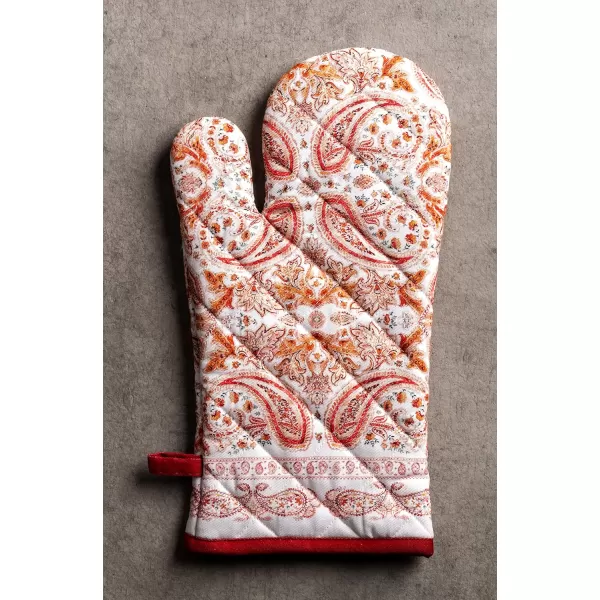 imageMaison d Hermine Oven Glove 100 Cotton 7 Inch x 13 Inch with Loop Heat Resistant BBQ Cooking Baking Grilling Microwave Barbeque Kelim  Infinity  ThanksgivingChristmas10  Orient