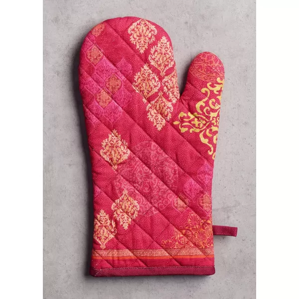 imageMaison d Hermine Oven Glove 100 Cotton 7 Inch x 13 Inch with Loop Heat Resistant BBQ Cooking Baking Grilling Microwave Barbeque Kelim  Infinity  ThanksgivingChristmas25  Versailles