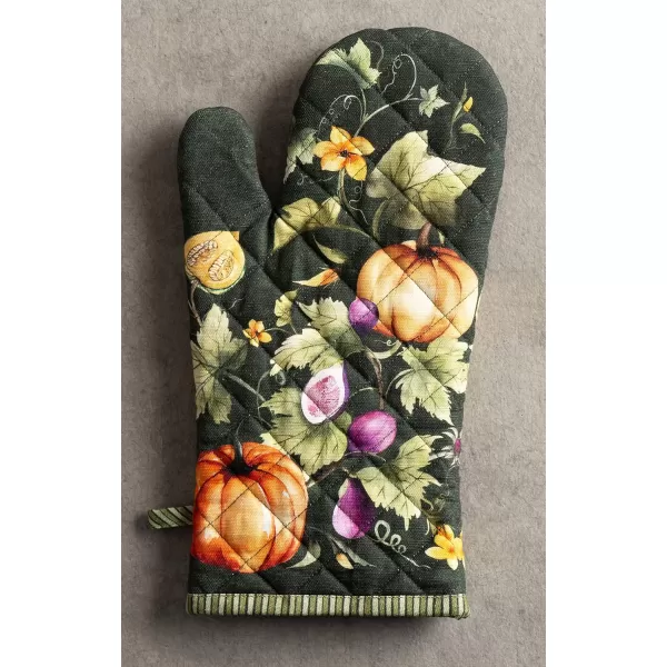 imageMaison d Hermine Oven Glove 100 Cotton 7 Inch x 13 Inch with Loop Heat Resistant BBQ Cooking Baking Grilling Microwave Barbeque Kelim  Infinity  ThanksgivingChristmas9  Pumpkin Garden  Dark Green
