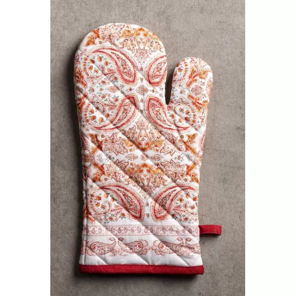 imageMaison d Hermine Oven Glove 100 Cotton 7 Inch x 13 Inch with Loop Heat Resistant BBQ Cooking Baking Grilling Microwave Barbeque Kelim  Infinity  ThanksgivingChristmas10  Orient