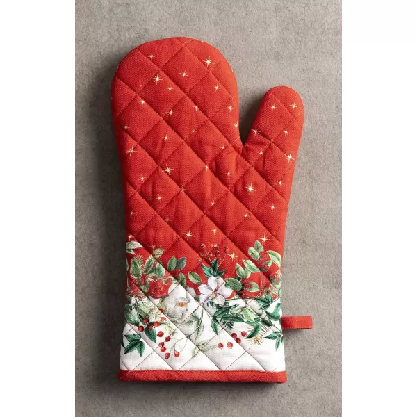 imageMaison d Hermine Oven Glove 100 Cotton 7 Inch x 13 Inch with Loop Heat Resistant BBQ Cooking Baking Grilling Microwave Barbeque Kelim  Infinity  ThanksgivingChristmas22  Noel