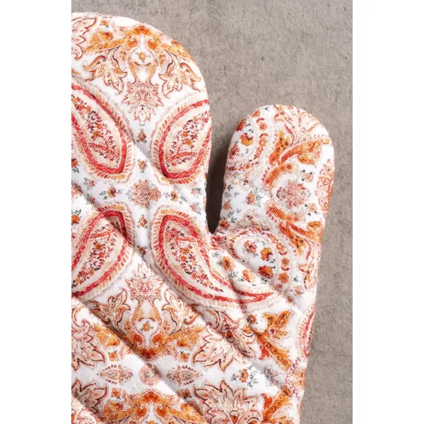 imageMaison d Hermine Oven Glove 100 Cotton 7 Inch x 13 Inch with Loop Heat Resistant BBQ Cooking Baking Grilling Microwave Barbeque Kelim  Infinity  ThanksgivingChristmas10  Orient