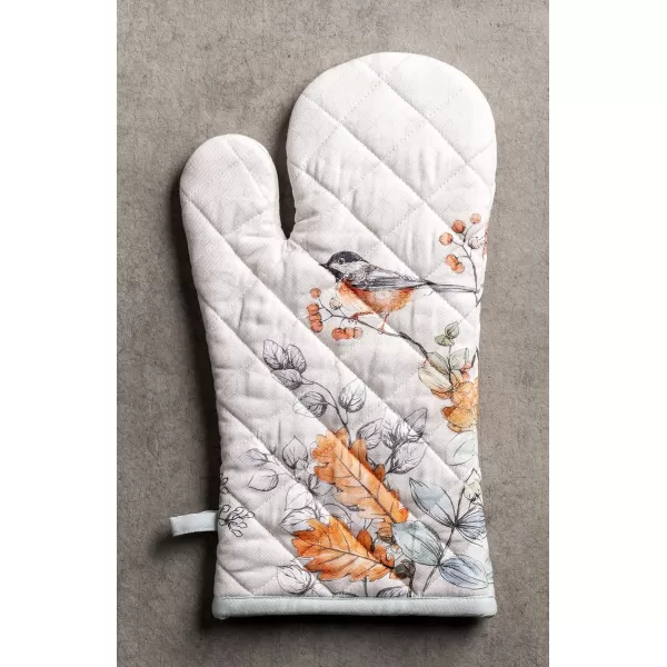 imageMaison d Hermine Oven Glove 100 Cotton 7 Inch x 13 Inch with Loop Heat Resistant BBQ Cooking Baking Grilling Microwave Barbeque Kelim  Infinity  ThanksgivingChristmas38  Whitish Shabby Chique