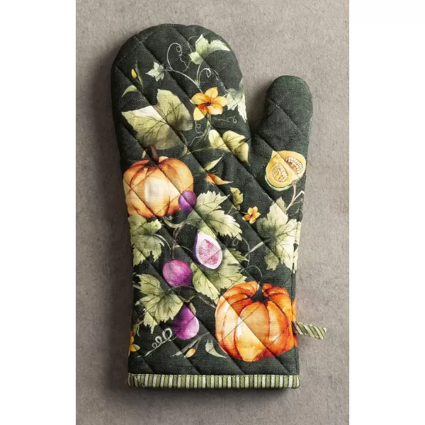 imageMaison d Hermine Oven Glove 100 Cotton 7 Inch x 13 Inch with Loop Heat Resistant BBQ Cooking Baking Grilling Microwave Barbeque Kelim  Infinity  ThanksgivingChristmas9  Pumpkin Garden  Dark Green