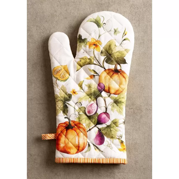 imageMaison d Hermine Oven Glove 100 Cotton 7 Inch x 13 Inch with Loop Heat Resistant BBQ Cooking Baking Grilling Microwave Barbeque Kelim  Infinity  ThanksgivingChristmas17  Pumpkin Garden  Cloudy Cream