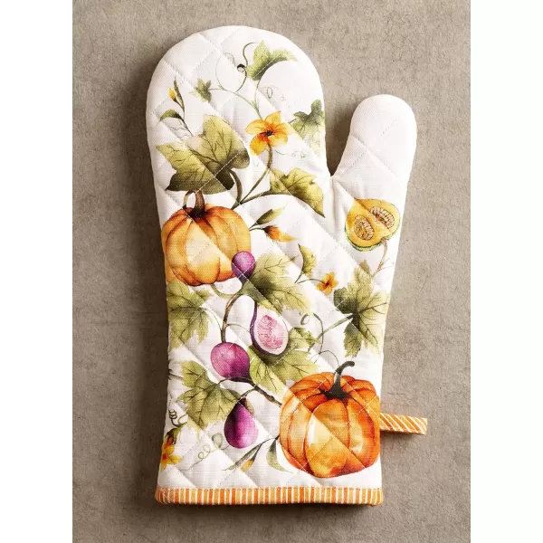 imageMaison d Hermine Oven Glove 100 Cotton 7 Inch x 13 Inch with Loop Heat Resistant BBQ Cooking Baking Grilling Microwave Barbeque Kelim  Infinity  ThanksgivingChristmas17  Pumpkin Garden  Cloudy Cream