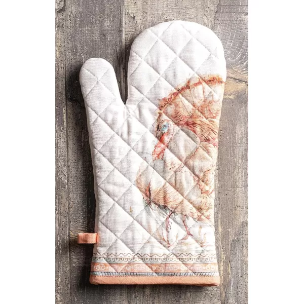 imageMaison d Hermine Oven Glove 100 Cotton 7 Inch x 13 Inch with Loop Heat Resistant BBQ Cooking Baking Grilling Microwave Barbeque Kelim  Infinity  ThanksgivingChristmas34  Giving Thanks