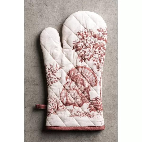 imageMaison d Hermine Oven Glove 100 Cotton 7 Inch x 13 Inch with Loop Heat Resistant BBQ Cooking Baking Grilling Microwave Barbeque Kelim  Infinity  ThanksgivingChristmas42  Holy Jouy  Brown