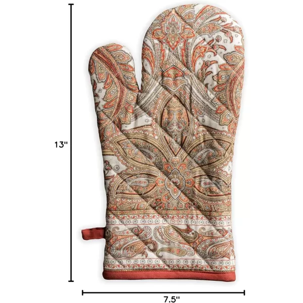 imageMaison d Hermine Oven Glove 100 Cotton 7 Inch x 13 Inch with Loop Heat Resistant BBQ Cooking Baking Grilling Microwave Barbeque Kelim  Infinity  ThanksgivingChristmas4  Kashmir Paisley