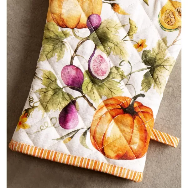 imageMaison d Hermine Oven Glove 100 Cotton 7 Inch x 13 Inch with Loop Heat Resistant BBQ Cooking Baking Grilling Microwave Barbeque Kelim  Infinity  ThanksgivingChristmas17  Pumpkin Garden  Cloudy Cream