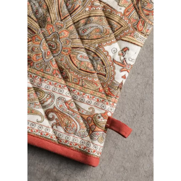 imageMaison d Hermine Oven Mitts  Pot Holders 100 Cotton Heat Resistant Oven Mitt 75quotx13quot ampamp Pot Holder 8quotx8quot Cooking BBQ Baking Grilling Fruit DHiver ThanksgivingChristmas4  Kashmir Paisley