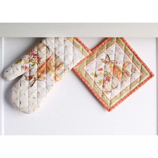 imageMaison d Hermine Oven Mitts  Pot Holders 100 Cotton Heat Resistant Oven Mitt 75quotx13quot ampamp Pot Holder 8quotx8quot Cooking BBQ Baking Grilling Fruit DHiver ThanksgivingChristmas46  Pumpkin Passion